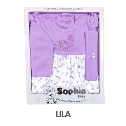 CAJA SOPHIA PIMA MODELO VESTIDO FLOR RAMAS