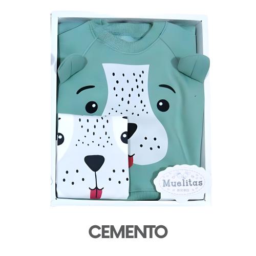 CAJA MUELITAS FRANELA MODELO PERRITO TALLA 4