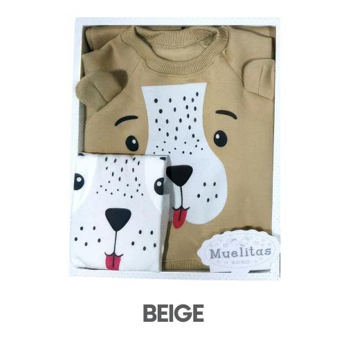 CAJA MUELITAS FRANELA MODELO PERRITO TALLA 4